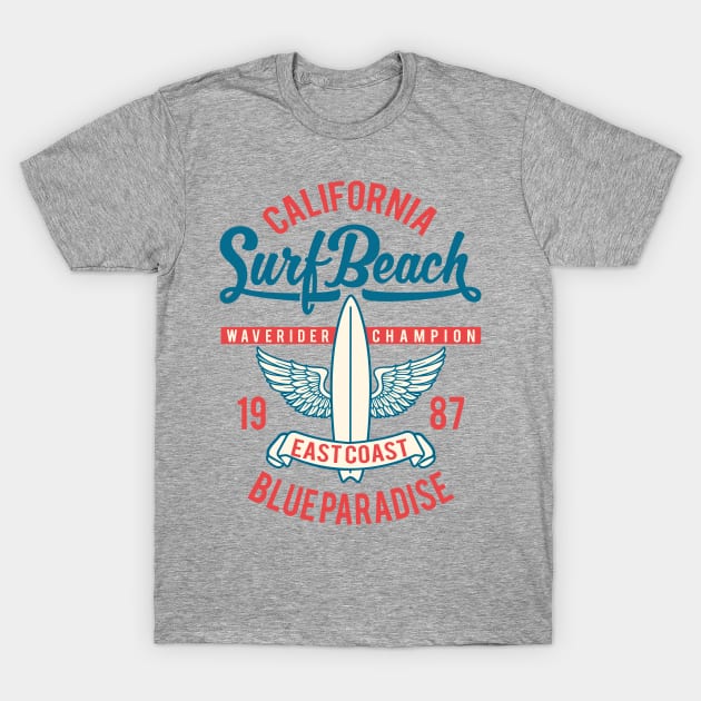 Surf Beach T-Shirt by lionkingdesign